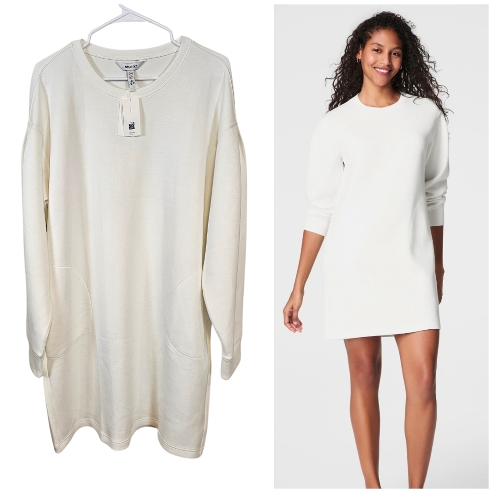 Spanx Air Essentials Crew Neck Mini Long Sleeve Dress